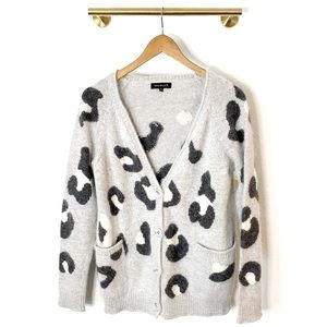 Aritzia Talula Angora Blend Grey Leopard Cardigan​